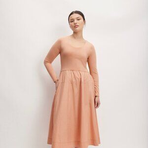 Everlane Women's Long Sleeve Riviera Dress L Blush Pink